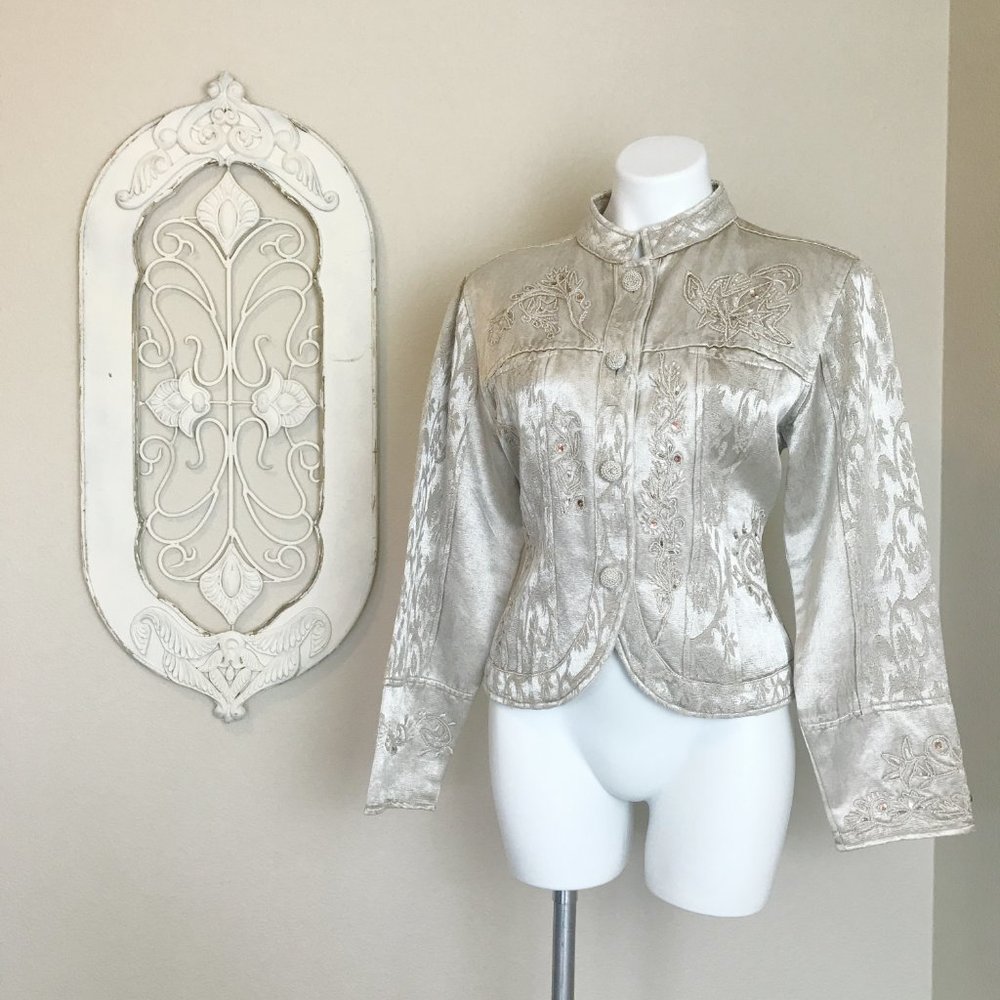 ❌SOLD❌ Urban Tribe | Cream Boho Southwest Design Jacket M - Picture 1 of 10